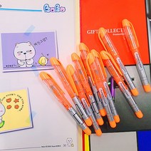 보야 생잉크 형광펜 오렌지(주황) 컬러 10개, 오렌지