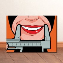 pop012 일러스트 팝아트 히어로 치아 입술 미소 캔버스액자, 고급형유광전처리_XXL_37cm x 45cm