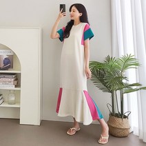 슈가언니 쓰리톤 빅사이즈원피스 루즈핏원피스 반팔티 롱티셔츠 오버핏원피스 임부복 홈웨어 반팔 티셔츠 여자반팔 여성반팔 봄원피스 롱원피스 여름원피스 반팔 원피스
