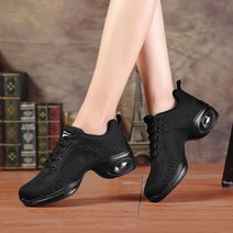 발이 편한 라인댄스화 재즈화 줌바 방송댄스 에어로빅 스포츠댄스화 연습용 신발, 245, 1925 블랙 할로우