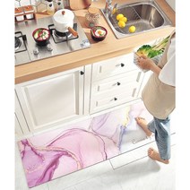 양드레 PVC주방매트 싱크대발매트, 핑크웨이브 L(45x150), 핑크웨이브
