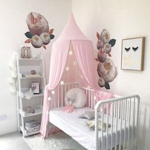 예쁜 모기장 캐노피 bed bedcover 커튼 침구 돔 텐트 룸 장식, 분홍색