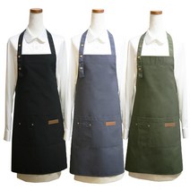 쿡셰프 심플 목걸이형 앞치마(주방 식당 카페 홀서빙 공방 꽃집 뷰티샵), 그레이