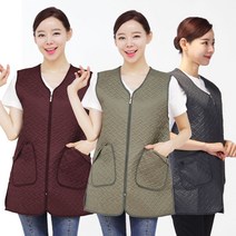 WQA03 조끼 방수 누빔 겨울 앞치마 방한 지퍼 퀼팅, WQA03 그레이M
