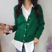 상상그이상 여성용 소프트 캐시미어 브이 라인 니트가디건