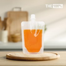 THE100% 스파우트 파우치 투명 음료파우치 쥬스팩 음료팩 150ml 11파이 50매, 1개