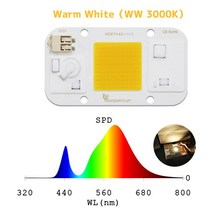 드라이버리스 LED UV COB 다이오드 50w AC 110V 램프 칩 395nm 자외선 경화 살균 블랙 라이트 220V 모듈, 03 220V 50W, 02 Warm White(3000K)