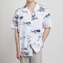 스타일에스 남자 빅사이즈 트로피칼 하와이안 반팔 셔츠 여름 휴가 반팔셔츠 오픈카라