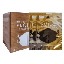 [50매] KF94 프로텍트 마스크 대형 새부리형 보건용 국산, KF94 프로텍트 마스크 대형 블랙 50매