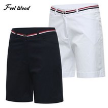 필우드골프 허리 삼색 테잎배색 여성 스판 골프 반바지 100292