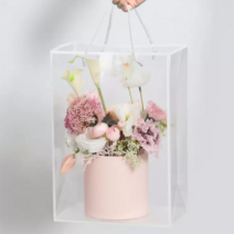 꽃다발 선물 쇼핑백 투명 종이 백 10개, A타입(화이트)