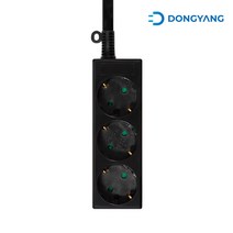 동양전자 접지 멀티탭 3구 블랙 멀티탭 10A, 1.8m, 1개