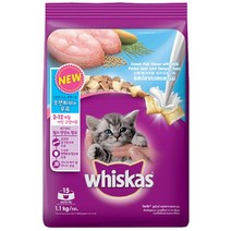 위스카스주니어오션피쉬와 우유1.1kg 키튼용고양이사료, 1개, 생선