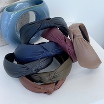 심플 리본 매듭 포인트 레더 헤어밴드 머리띠 7컬러