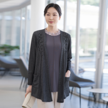 모슬린 여성 엄마옷 아플리케 가디건 FVC203306 마담/미시옷/중년여성의류/빅사이즈/40대/50대/60대여성옷