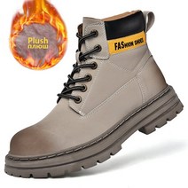 바이크부츠 가죽 방수 발목 부츠 바이크 오토바이 캐주얼 신발 마틴 밀리터리 모토크로스 야외 하이킹, [05] 42, [06] Gray Winter