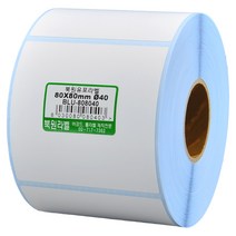 북원라벨 유포지 80X80mm 지관40mm 롤라벨 유포라벨 BLU-808040