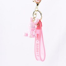 토끼 오로라 키홀더 열쇠고리 6Colors 홀로그램 키링, 3 화이트