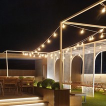 국산 스트링라이트 50M 파티라이트 야외조명 펜션조명 루프탑조명 카페조명 캠핑조명 연등선, 블랙, 50M 소켓69개-70cm간격