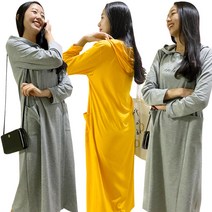 아로하스타일 면 쭈리 후드 롱 원피스 OPS2101 홈웨어 데일리룩