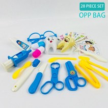 텔레스코토스코피 시뮬레이션 모델 Juguete Mdico Juego Para Padres E Hijos Estetoscopio De Plstico Simulacin, [02] 28 piece set blue