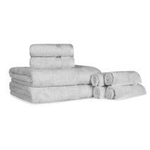SUPERIOR 10피스 세안 수건 세트 이집트 면 로열 퍼플 272164, 8 Piece Towel Set, Silver