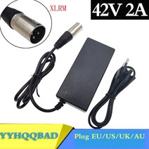 전동킥보드충전기 36v 충전기 42v 4a 전기 자전거 리튬 배터리 충전기 36v 리튬 배터리 팩3핀 xlr 소켓커넥터 포함 호환, 에게