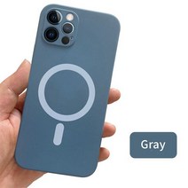 맥세이프 케이스 아이폰용 액체 실리콘 마그네틱 무선 충전 케이스 11 12 13 프로 맥스 미니 XS XR, 05 gray