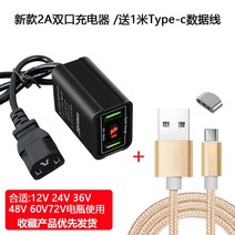 릴타입 충전기 차량용 초고속 시거잭 전기차 핸드폰 급속 충전 12V48V60V72V 배터, 04 【2A双口数显带선款】보내기1쌀Type-c선