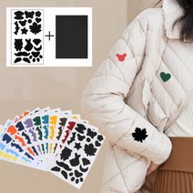 1+1 패딩 의류 수선패치 옷 점퍼 겨울옷 우산 텐트 보수 수선 테이프 [디자인+무지], 그레이(디자인+무지)