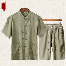 반팔셔츠 린넨 룩 남자 년 여름 차이나 중국식 빈티지 매듭버튼 공연복 중국전통의상 332977496