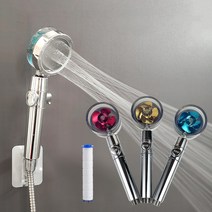 물절약 스탑 샤워헤드 수량 각도 조절 필터 기본 바람개비 샤워기 헤드, 골드