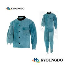 용접자켓 용접바지 가죽 용접복 멜빵 용접옷 용접상의 용접하의 작업복 경도상사, 용접바지A형(대)