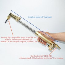 산소 절단기 토치 가스 절단 토치 팁 6290 산소 프로판 아세틸렌 미국 스타일 62 금속 커터, 01 Torch Kit