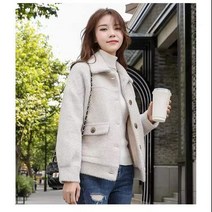 위위브렌 여성용 추동 편안하다 모직 코트 재킷