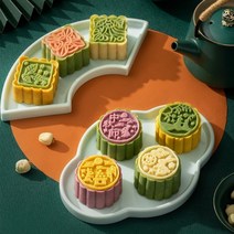 LBSISI Life-월병 라운드 핸드메이드 수제 케이크 쿠키 틀 50g 양각 핸드 프레스 빠른리 모델 중추절 파티 장식, 6pcs Mold 37