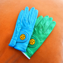 볼스토리 스마일15색상 양피가죽 컬러골프장갑 왼손장갑 골프잡화 파크골프장갑 여성용 여름골프 파크골프, 블루