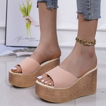 웨지힐샌들 웨지 슬리퍼 발이 편한 샌들 펌프스힐 발가락 신발 캐주얼 신발