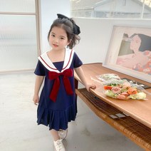 오하요 빨간리본 세라원피스 아동복 아동원피스 여아원피스 여자아동복 여아옷 키즈원피스 유아원피스 여아의류 유아원피스 유아동복