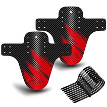 NICEDACK 바이크 펜더 MTB 머드 가드 전면 및 후면 자전거 머드가드 세트 다운힐 마운틴 50.8 cm 66 69.8 73.6 팻 (레드), black+red