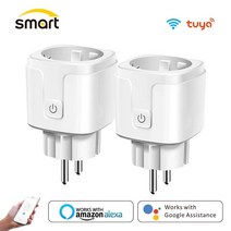 스마트 플러그 wifi socket with timer eu 어댑터 콘센트 tuya 16a power monitor works with alexa google home assist, 전원 모니터 eu fr, 6 팩