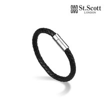 세인트스코트 STJ-BB1085BK 레오 남성 가죽팔찌