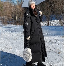 ANYOU 남여공용 커플 클래식 블랙화이트 롱패딩