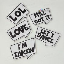 전시다이 댄싱 파티 음성 버블 사진 부스 소품 27x25cm 사용자 정의 인쇄 PVC 폼 보드 5MM 웨딩 디, 한개옵션0