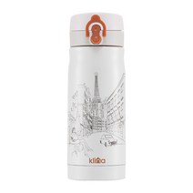 클리나 원터치 보온보냉 텀블러, 화이트, 350ml