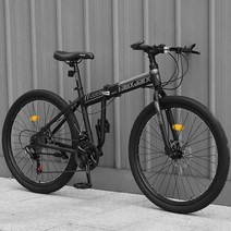풀샥 MTV자전거 xc MTB 미끄럼 방지 내마모성 타이어 접이식 자전거 산악 전방 및 후방 기계식 디스크 브레이크, [02] 26, [01] 21, [02] black