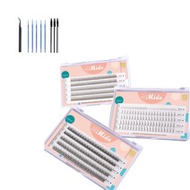 미도 인조속눈썹 부분 가닥 속눈썹 A형 I형 V형 E형 셀프 연장 자연스런운 가속눈썹+브러쉬, A+V+I 세트, 1세트