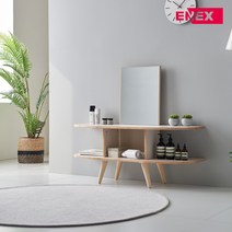 에넥스 ExB 헤더 1200 고무나무 원목 좌식 미니 화장대 거울, 네츄럴