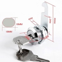 싱글/범용 레터박스 캠 실린더 잠금 도어 캐비닛 사서함 서랍 찬장 사물함 보안 가구 장치 키 2 개 포함, 01 16mm_02 Universal Key
