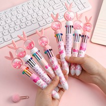 Cute Colorful Refill Stationery Set Press Rabbit Ballpoint Pen Gel Rollerball, 02 2
